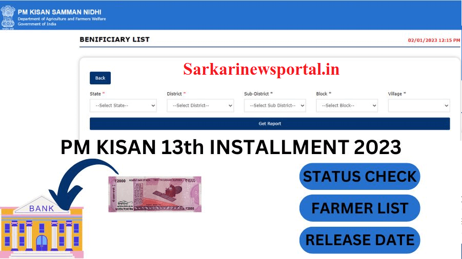 Pmkisan.gov.in 13th Installment Release Date and Time 2023