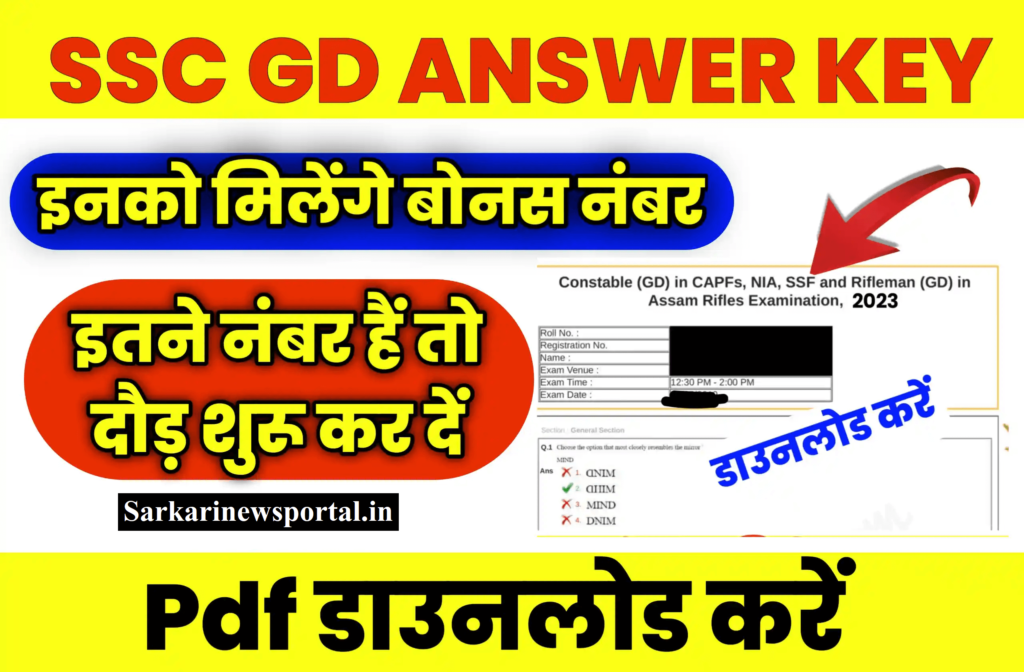 SSC GD Constable Answer Key 2023