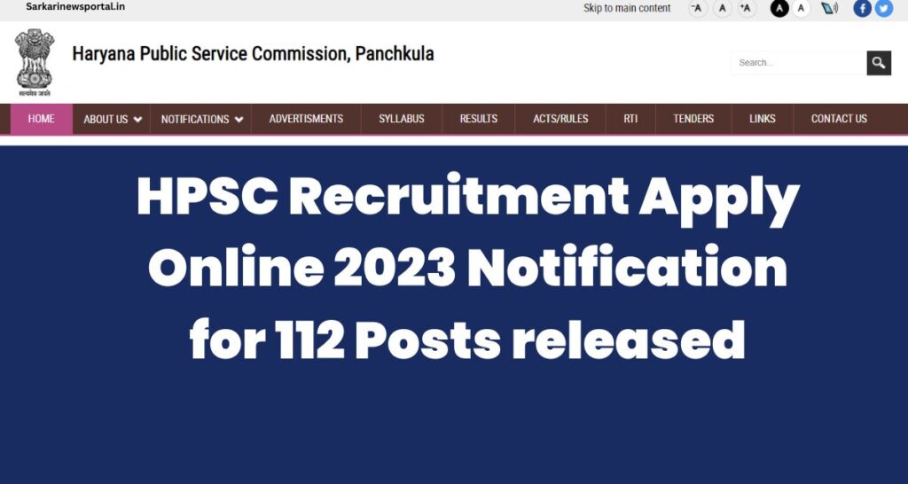 HPSC Recruitment Apply Online 2023 Notification for 112 Posts released