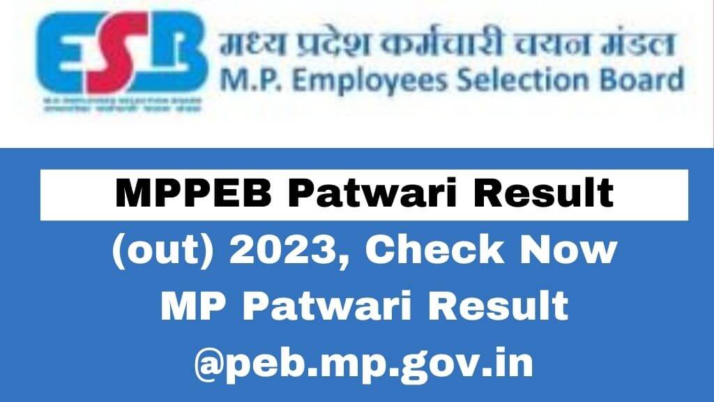 MPPEB Patwari Result (out) 2023