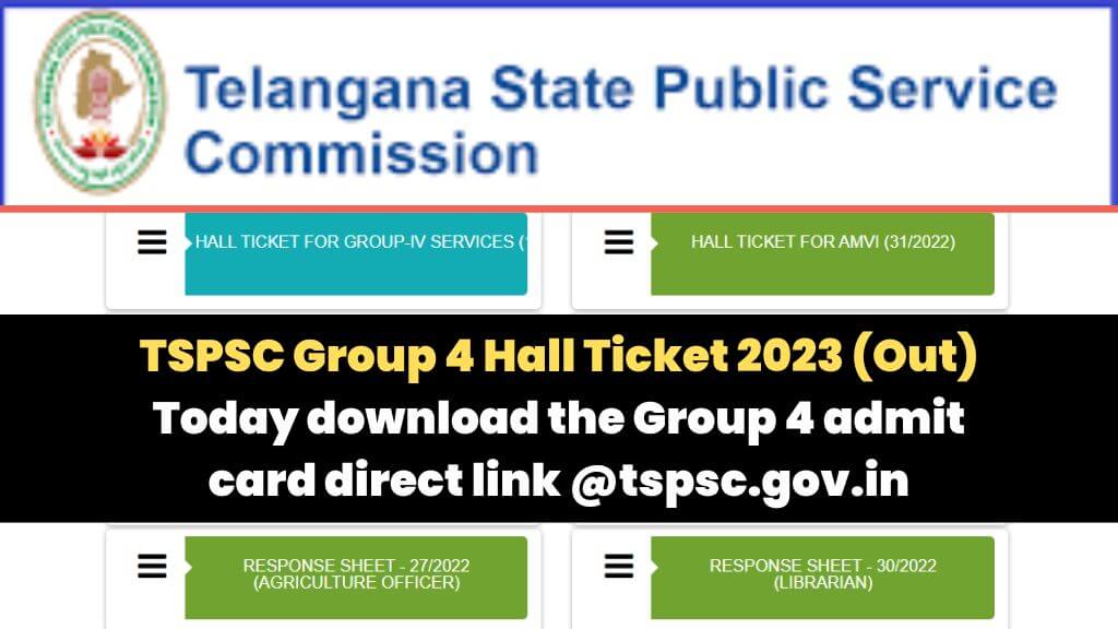 TSPSC Group 4 Hall Ticket 2023 (Out)