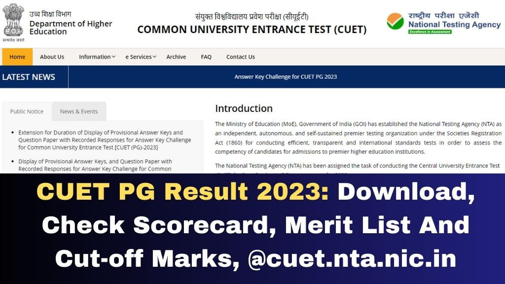 CUET PG Result 2023