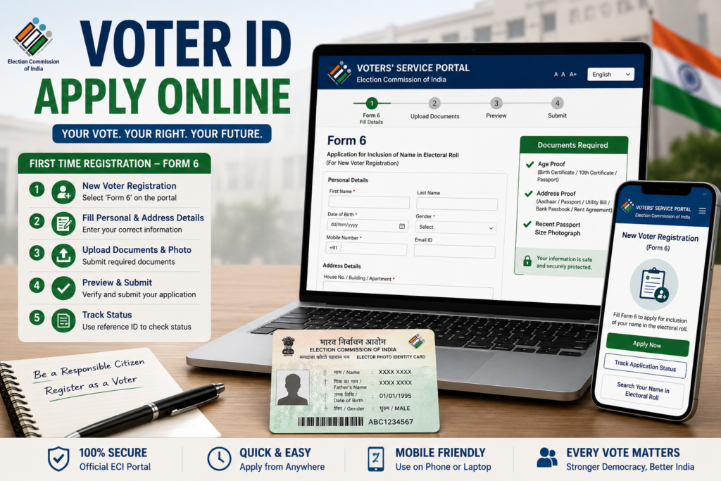 Voter ID apply online through Form 6 in India