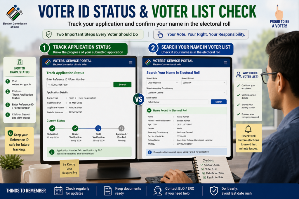 Voter ID application status and voter list search India